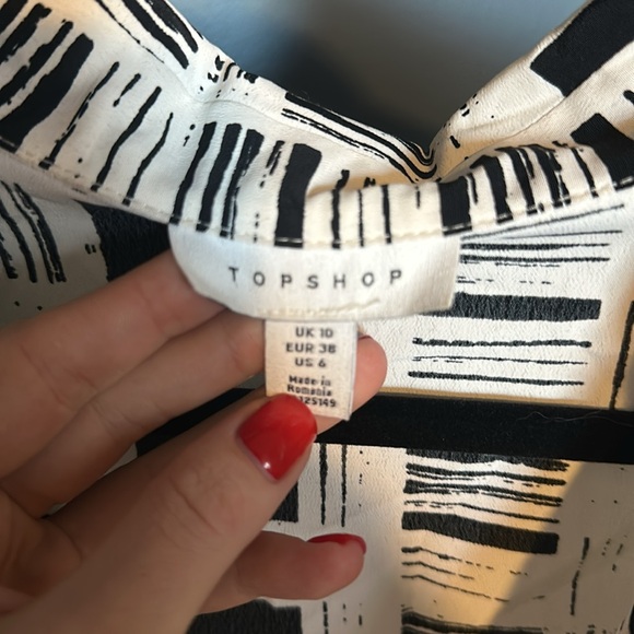 Topshop (US6) asymmetric printed midi dress - Picture 5 of 9